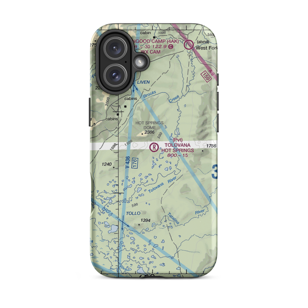 Tolovana Hot Springs Airport (83AK) VFR Sectional  Tough iPhone Case iPhone 16 Plus model shown