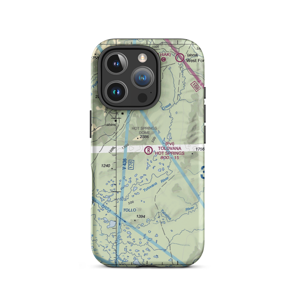 Tolovana Hot Springs Airport (83AK) VFR Sectional  Tough iPhone Case iPhone 16 Pro model shown