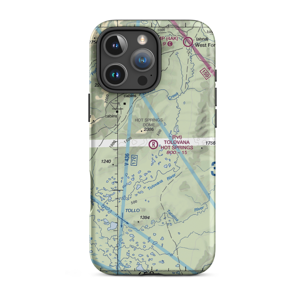 Tolovana Hot Springs Airport (83AK) VFR Sectional  Tough iPhone Case iPhone 16 Pro Max model shown