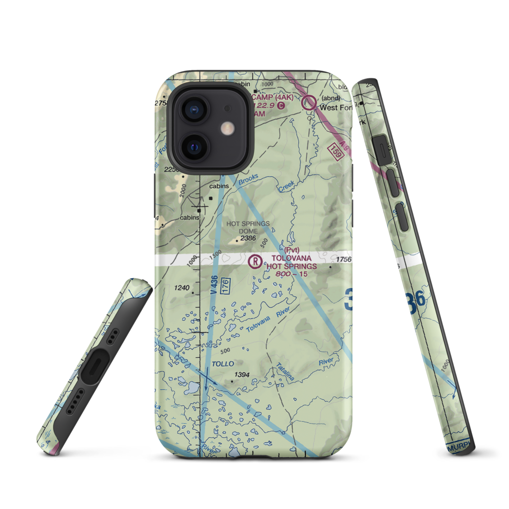 Tolovana Hot Springs Airport (83AK) VFR Sectional  Tough iPhone Case iPhone 12 model shown