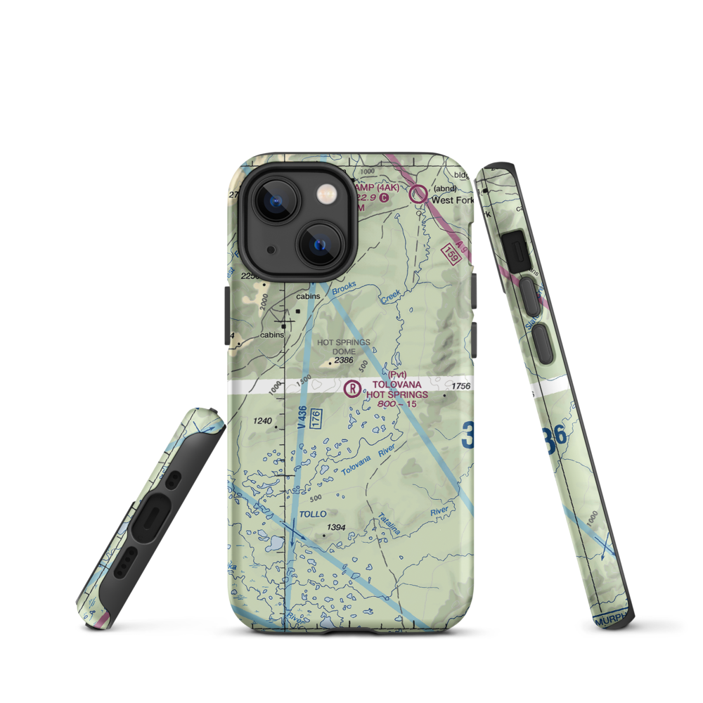 Tolovana Hot Springs Airport (83AK) VFR Sectional  Tough iPhone Case iPhone 13 mini model shown