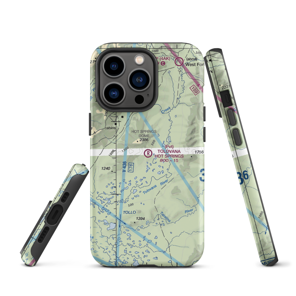 Tolovana Hot Springs Airport (83AK) VFR Sectional  Tough iPhone Case iPhone 13 Pro model shown