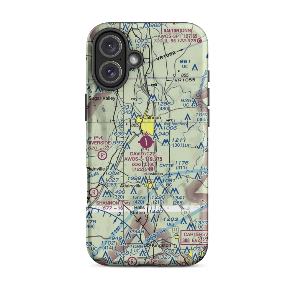 Tom B. David Field (CZL) VFR Sectional  Tough iPhone Case iPhone 16 Plus model shown