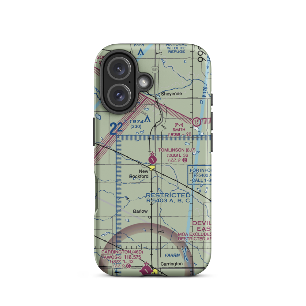 Tomlinson Field (8J7) VFR Sectional  Tough iPhone Case iPhone 16 model shown