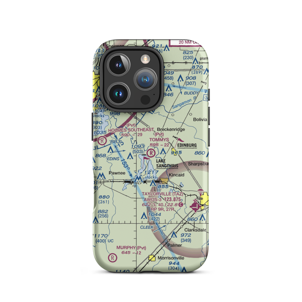 Tommy's Airpark (9LL5) VFR Sectional  Tough iPhone Case iPhone 16 Pro model shown