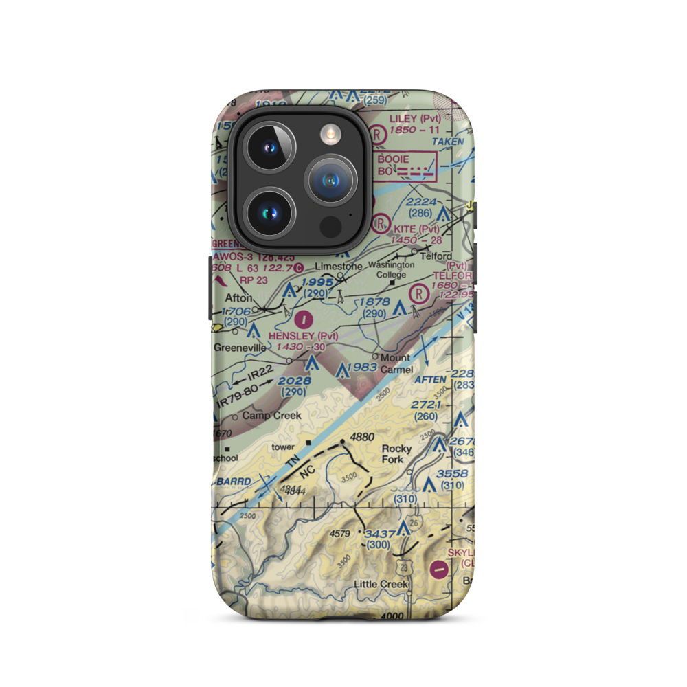 Tommy's Field Airport (4TN5) VFR Sectional  Tough iPhone Case iPhone 16 Pro model shown