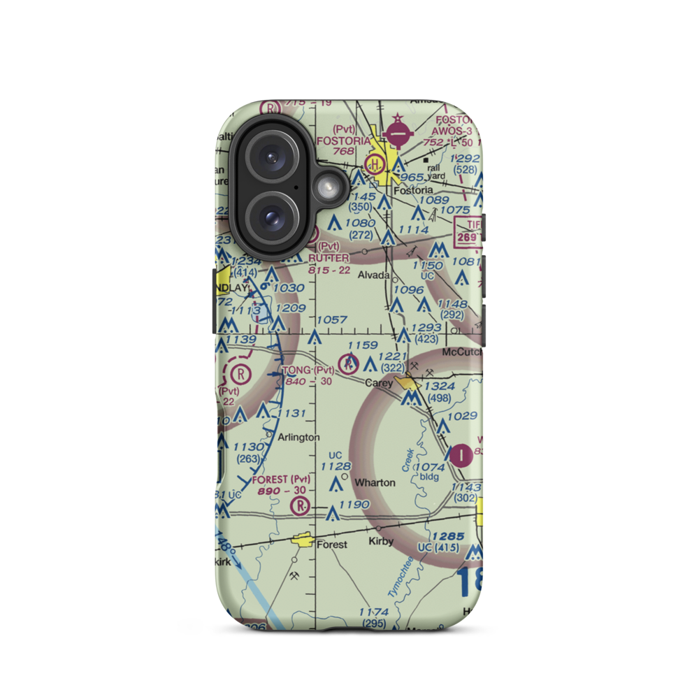 Tong Farm Airport (95OH) VFR Sectional  Tough iPhone Case iPhone 16 model shown