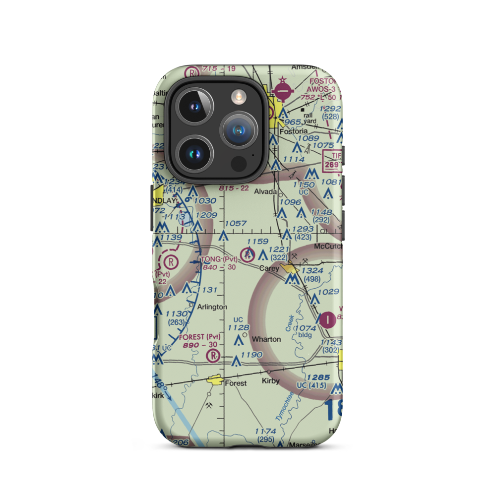Tong Farm Airport (95OH) VFR Sectional  Tough iPhone Case iPhone 16 Pro model shown
