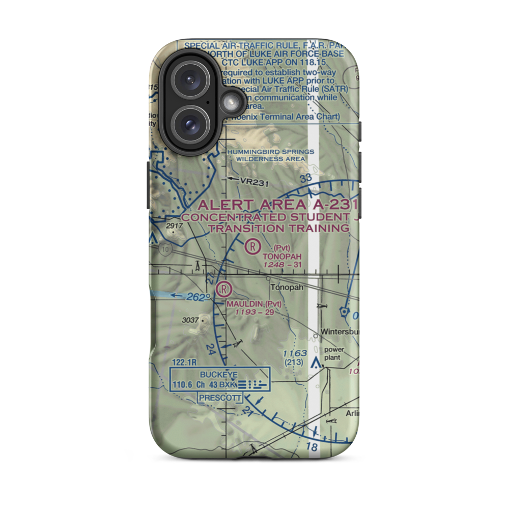Tonopah Airport (AZ85) VFR Sectional  Tough iPhone Case iPhone 16 Plus model shown
