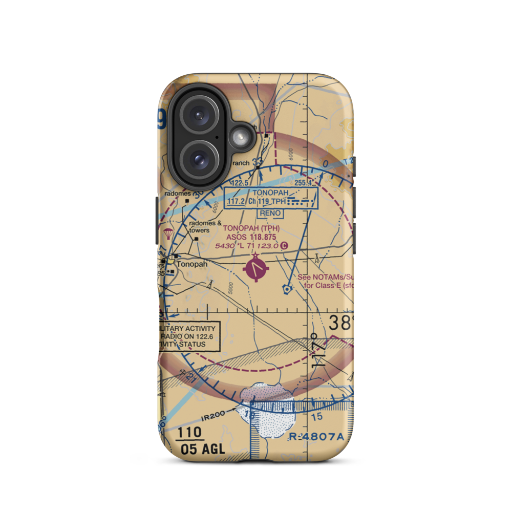 Tonopah Airport (TPH) VFR Sectional  Tough iPhone Case iPhone 16 model shown