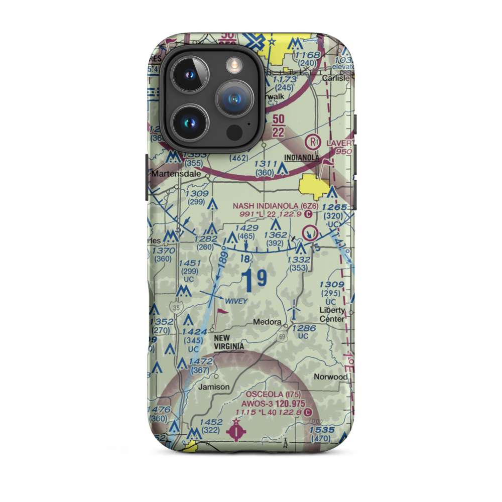 Too Short Airport (IA11) VFR Sectional  Tough iPhone Case iPhone 16 Pro Max model shown