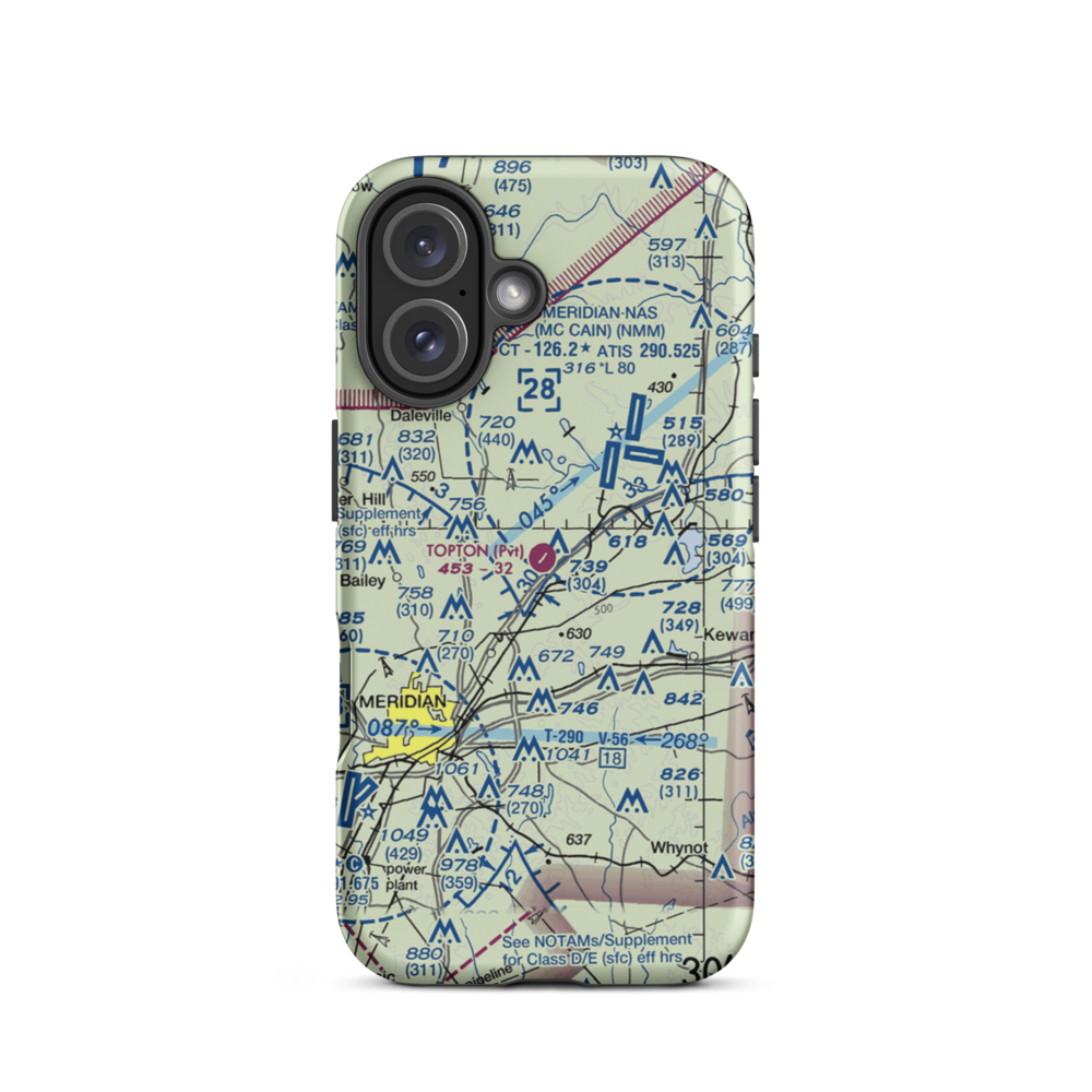 Topton Air Estates Airport (0MS0) VFR Sectional  Tough iPhone Case iPhone 16 model shown