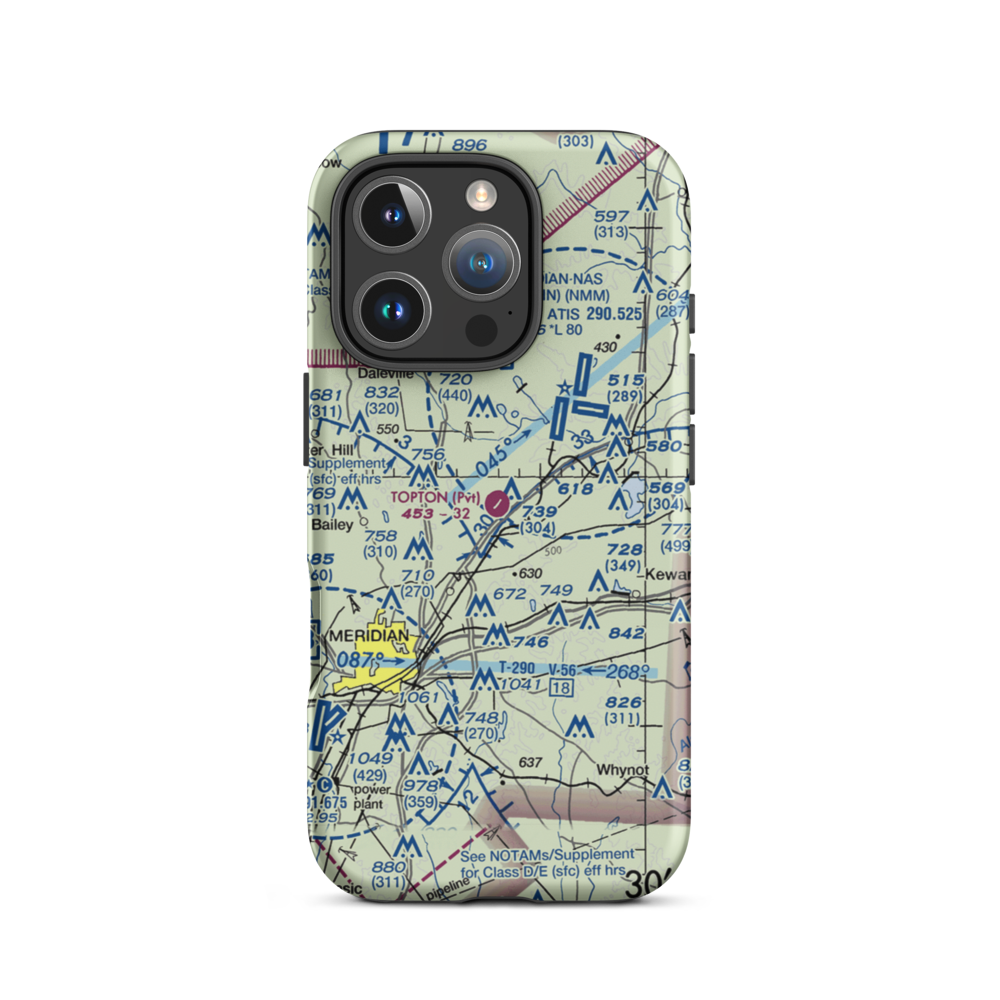 Topton Air Estates Airport (0MS0) VFR Sectional  Tough iPhone Case iPhone 16 Pro model shown