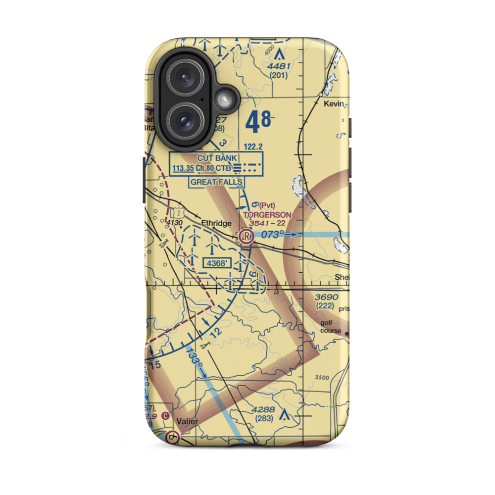 Torgerson Airport (06MT) VFR Sectional  Tough iPhone Case iPhone 16 Plus model shown
