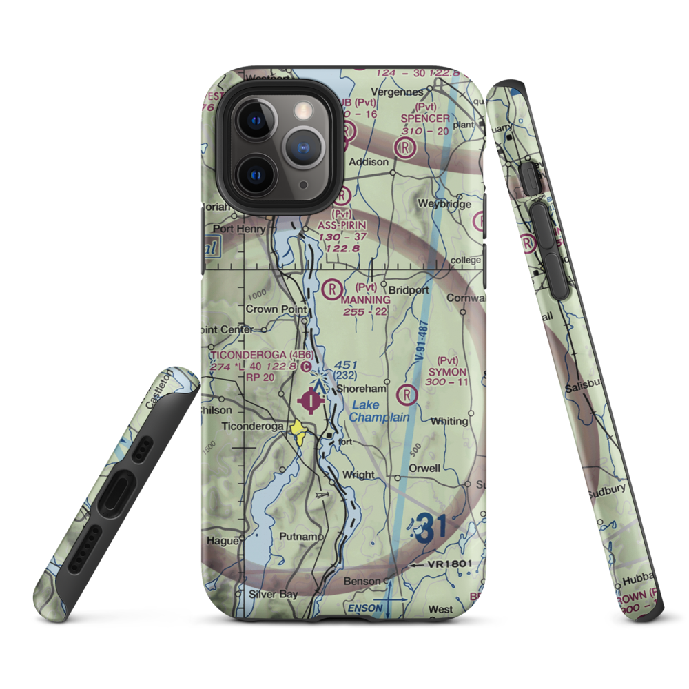Torrey Airport (VT24) VFR Sectional  Tough iPhone Case iPhone 11 Pro model shown