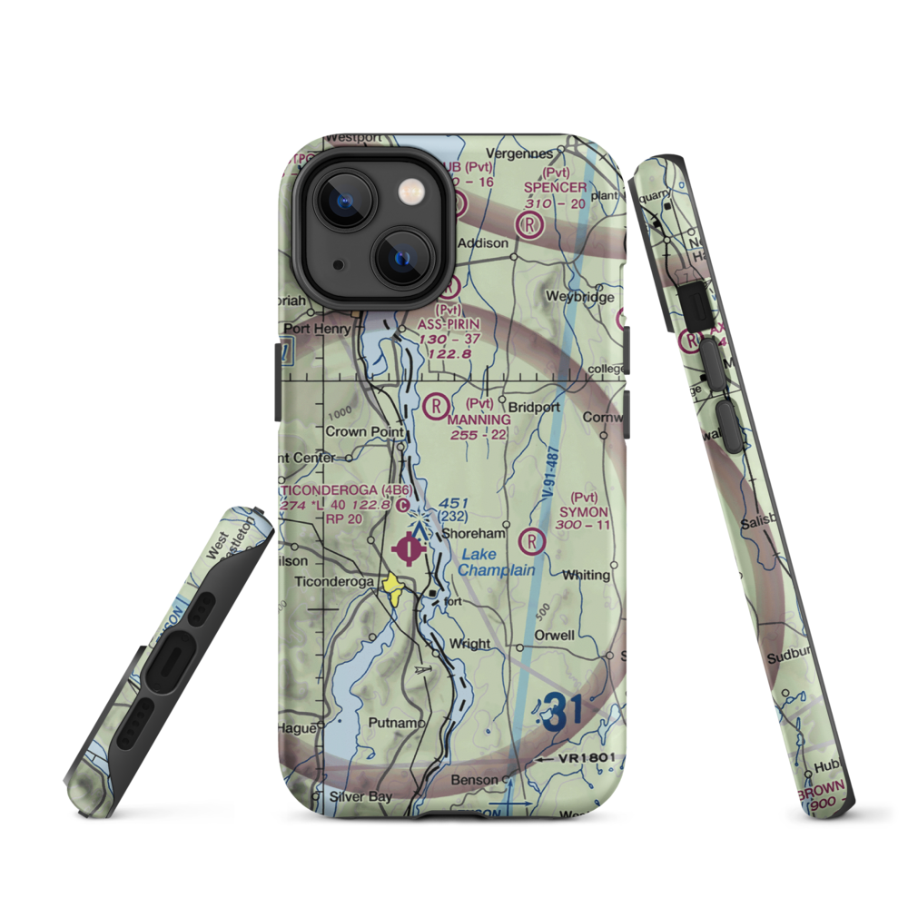 Torrey Airport (VT24) VFR Sectional  Tough iPhone Case iPhone 14 model shown