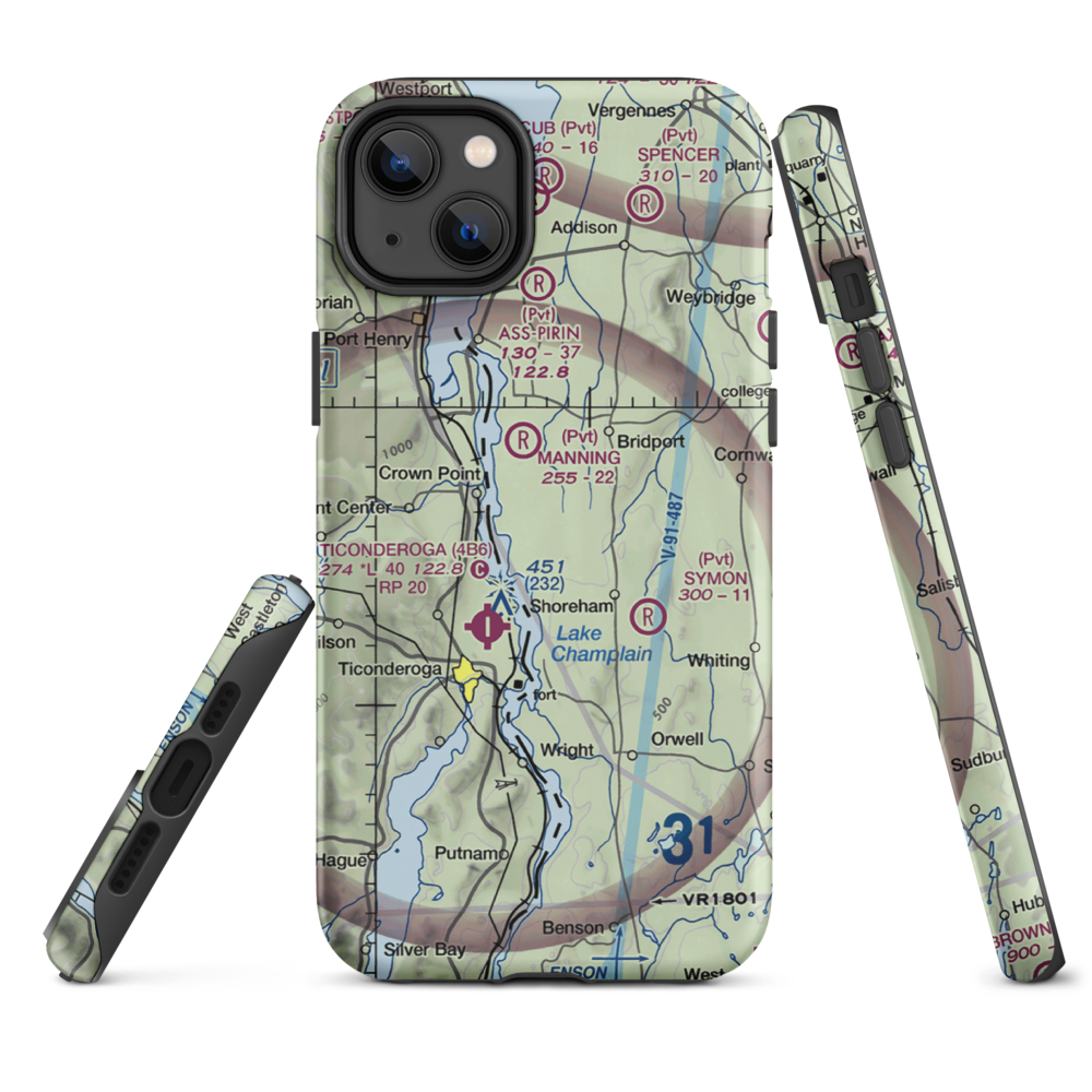 Torrey Airport (VT24) VFR Sectional  Tough iPhone Case iPhone 14 Plus model shown