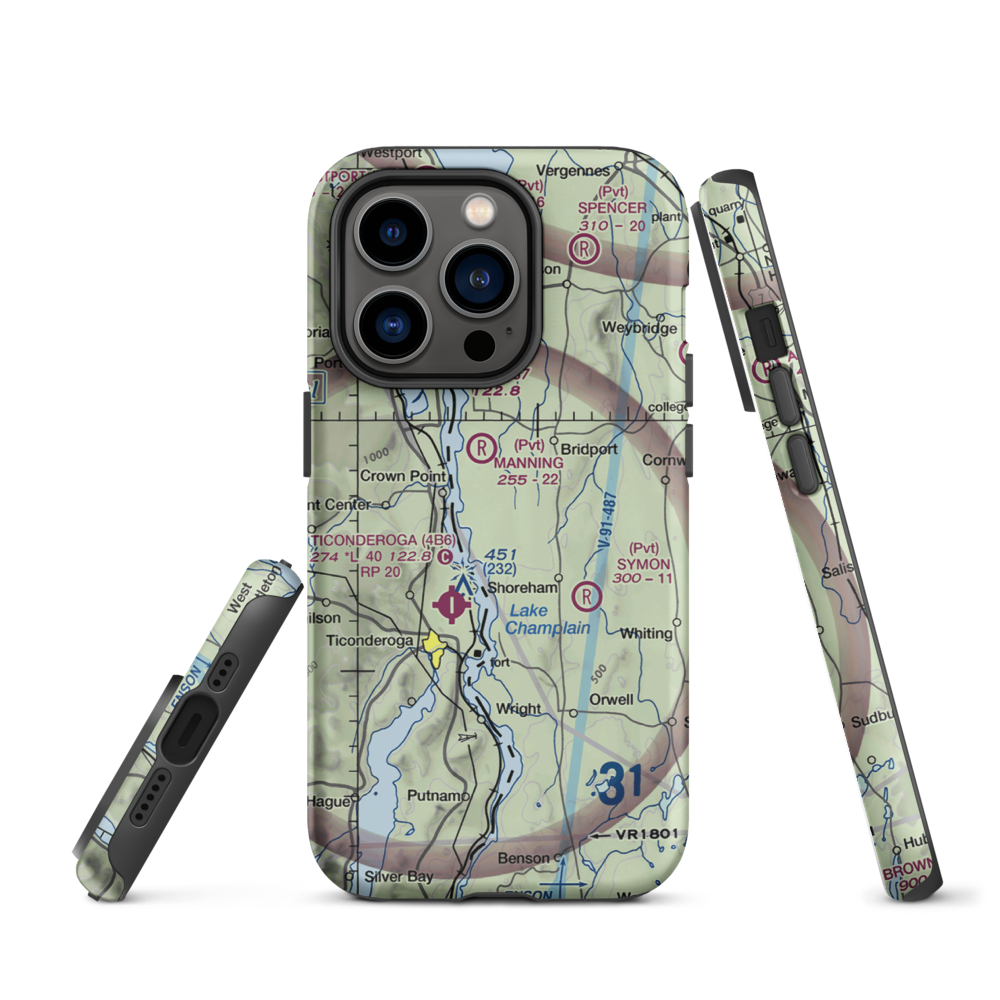 Torrey Airport (VT24) VFR Sectional  Tough iPhone Case iPhone 14 Pro model shown