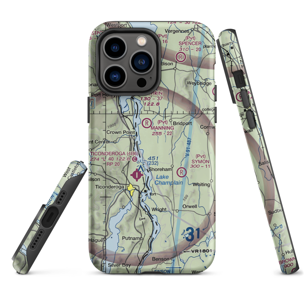 Torrey Airport (VT24) VFR Sectional  Tough iPhone Case iPhone 14 Pro Max model shown
