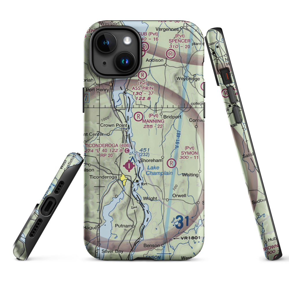 Torrey Airport (VT24) VFR Sectional  Tough iPhone Case iPhone 15 Plus model shown