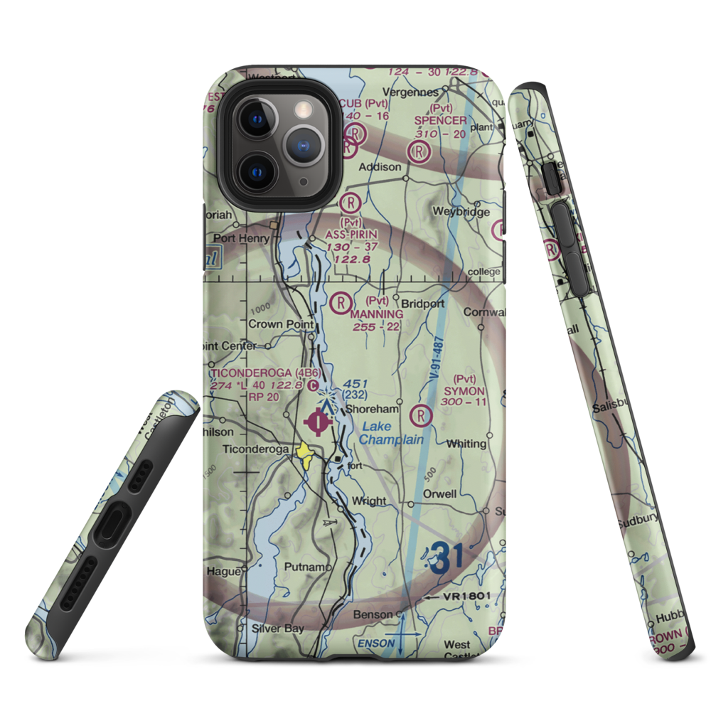 Torrey Airport (VT24) VFR Sectional  Tough iPhone Case iPhone 11 Pro Max model shown