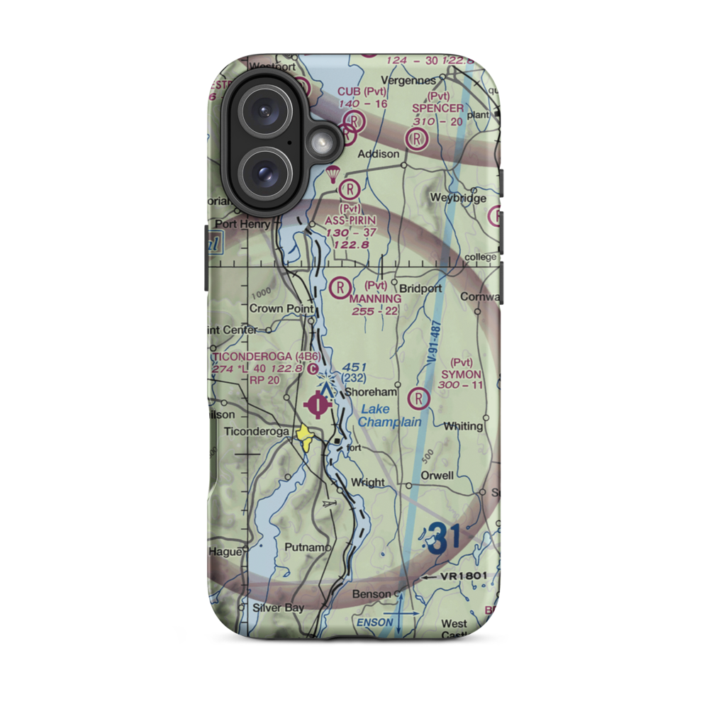 Torrey Airport (VT24) VFR Sectional  Tough iPhone Case iPhone 16 Plus model shown
