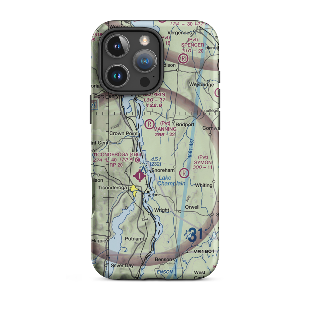 Torrey Airport (VT24) VFR Sectional  Tough iPhone Case iPhone 16 Pro Max model shown