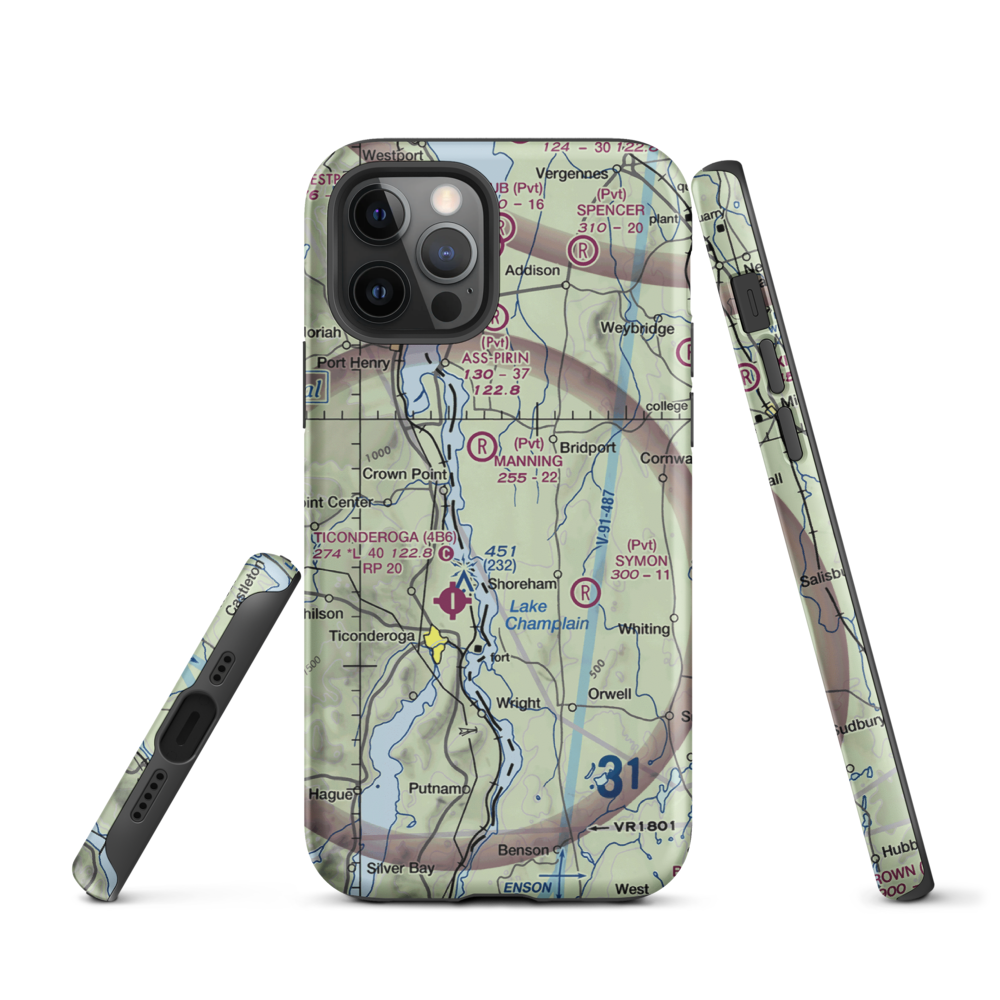 Torrey Airport (VT24) VFR Sectional  Tough iPhone Case iPhone 12 Pro model shown
