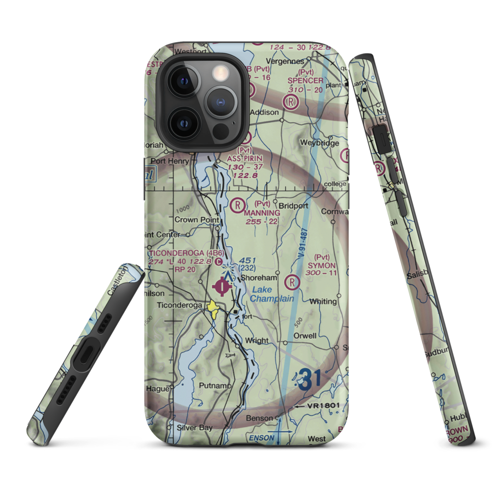 Torrey Airport (VT24) VFR Sectional  Tough iPhone Case iPhone 12 Pro Max model shown
