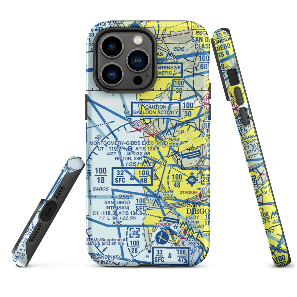 Torrey Pines Gliderport (CA84) VFR Sectional  Tough iPhone Case iPhone 14 Pro Max model shown