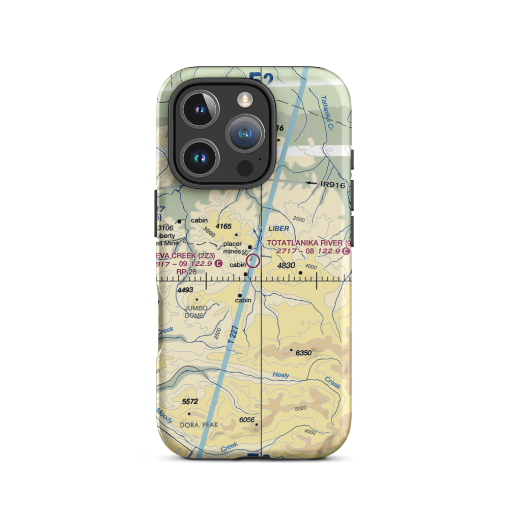 Totatlanika River Airport (9AK) VFR Sectional  Tough iPhone Case iPhone 16 Pro model shown