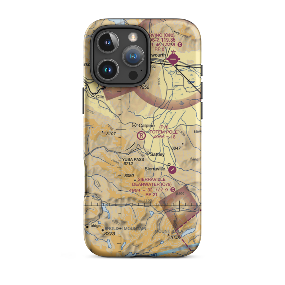 Totem Pole Ranch Airport (CA38) VFR Sectional  Tough iPhone Case iPhone 16 Pro Max model shown
