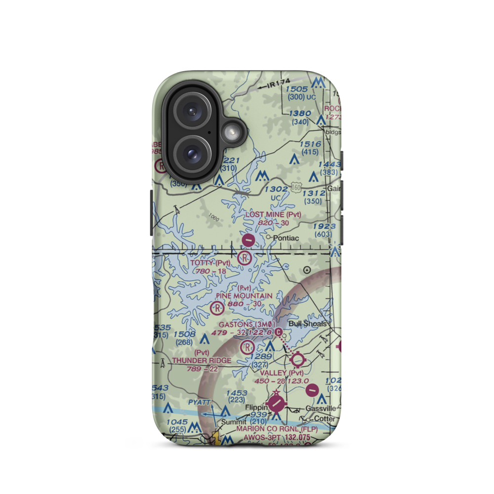 Totty Field Airport (8AR1) VFR Sectional  Tough iPhone Case iPhone 16 model shown