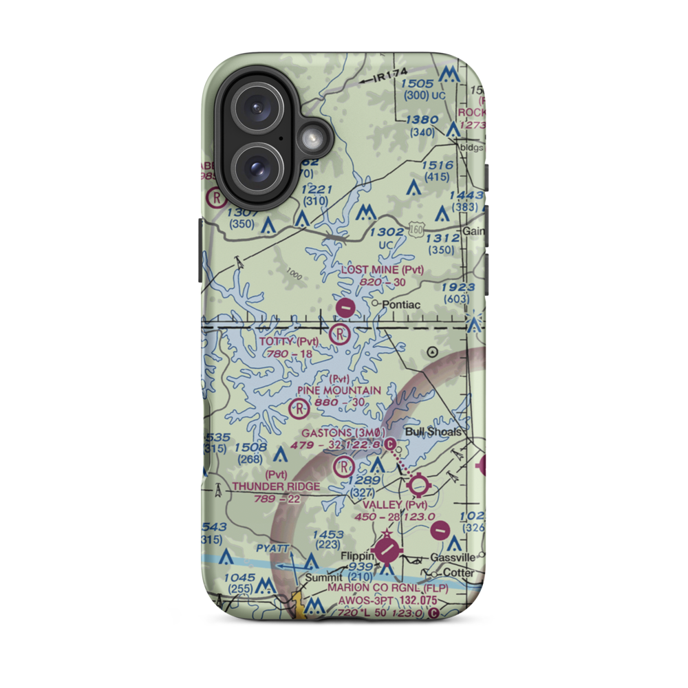 Totty Field Airport (8AR1) VFR Sectional  Tough iPhone Case iPhone 16 Plus model shown
