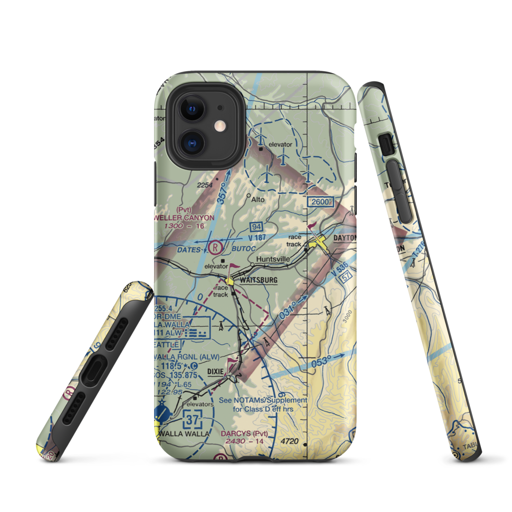 Touchet Valley Airport (2WA9) VFR Sectional  Tough iPhone Case iPhone 11 model shown