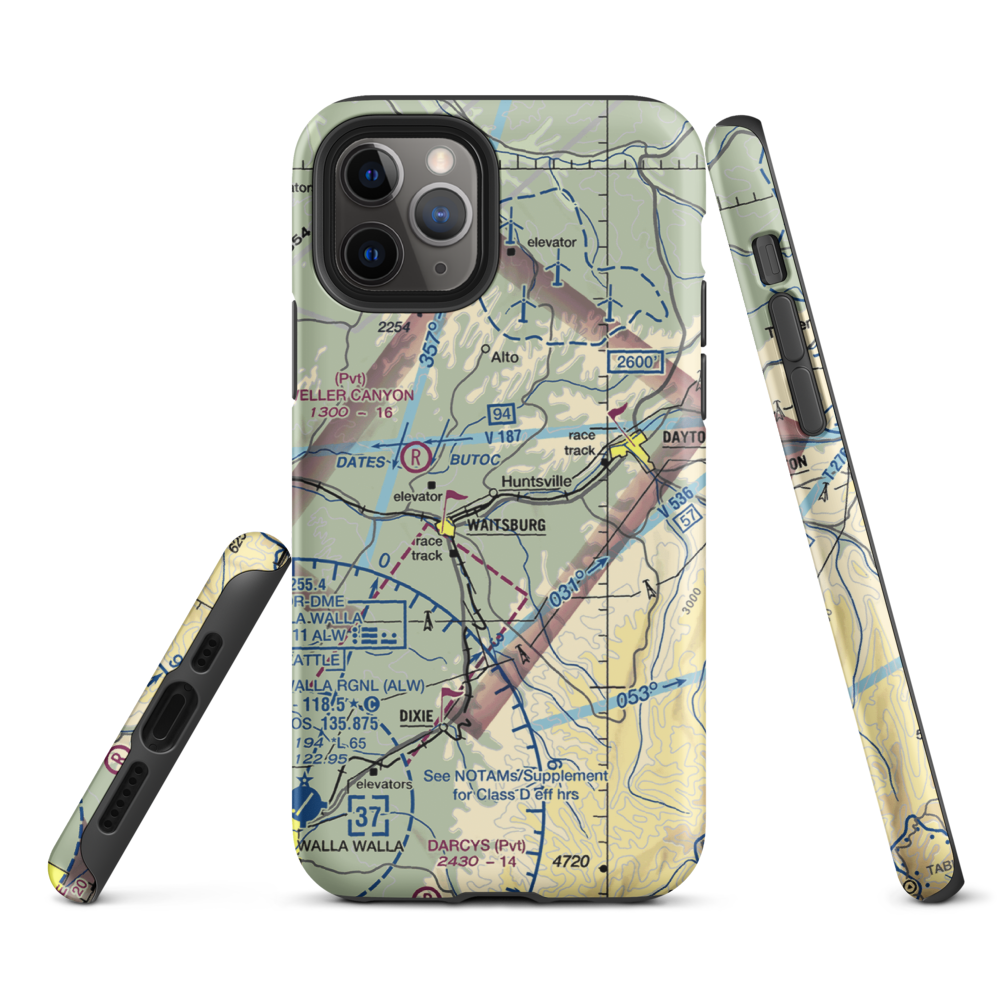 Touchet Valley Airport (2WA9) VFR Sectional  Tough iPhone Case iPhone 11 Pro model shown