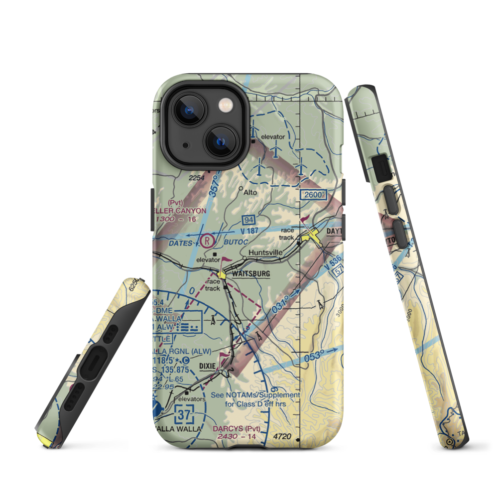 Touchet Valley Airport (2WA9) VFR Sectional  Tough iPhone Case iPhone 14 model shown