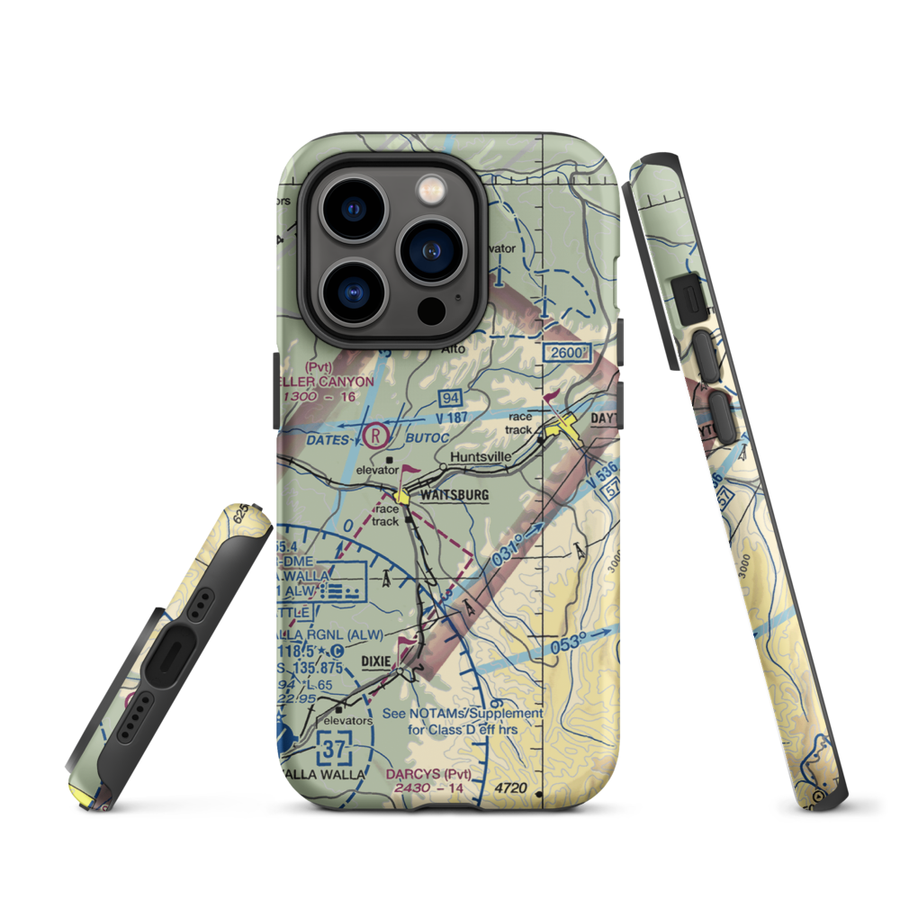 Touchet Valley Airport (2WA9) VFR Sectional  Tough iPhone Case iPhone 14 Pro model shown