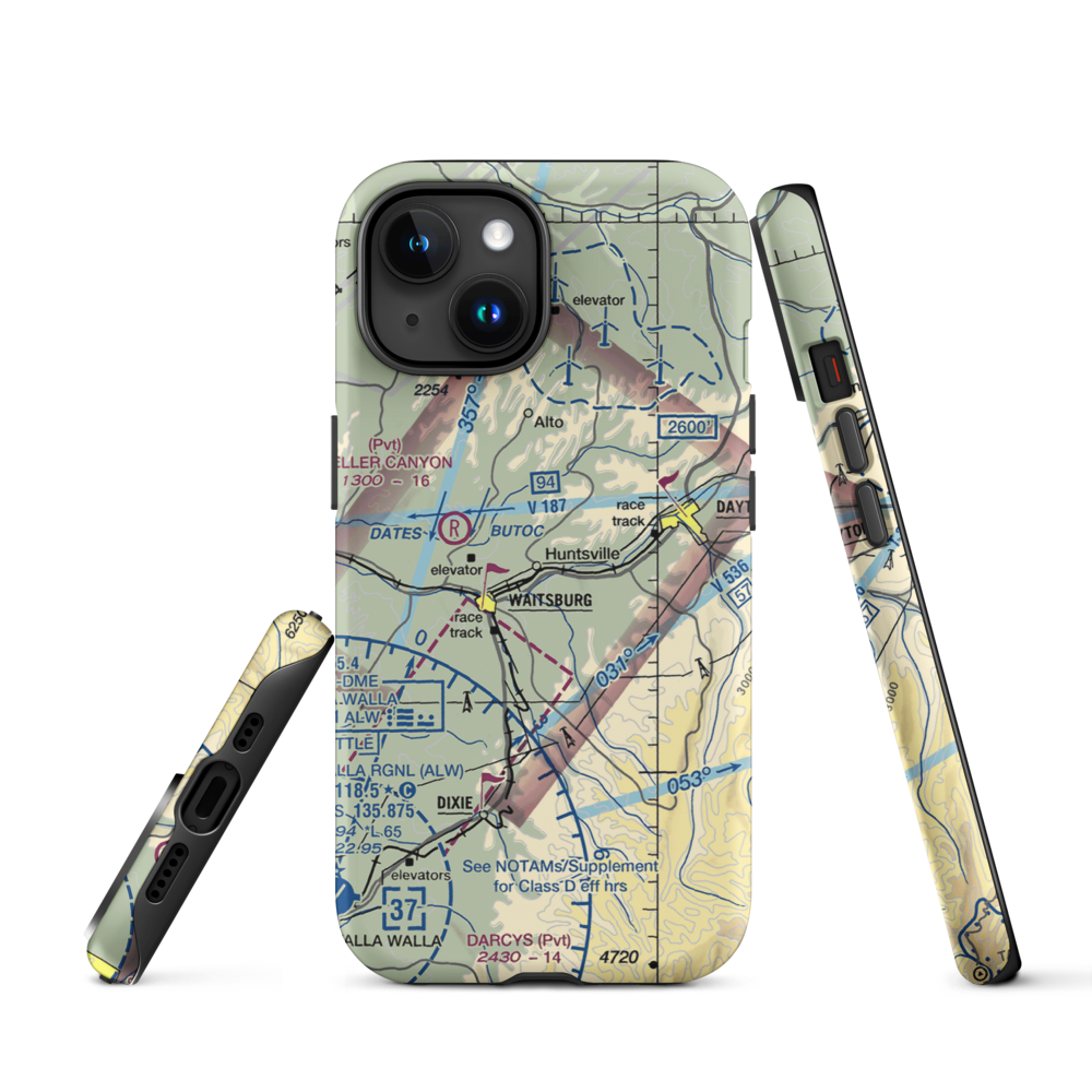Touchet Valley Airport (2WA9) VFR Sectional  Tough iPhone Case iPhone 15 model shown
