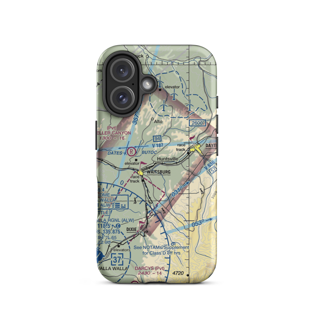 Touchet Valley Airport (2WA9) VFR Sectional  Tough iPhone Case iPhone 16 model shown