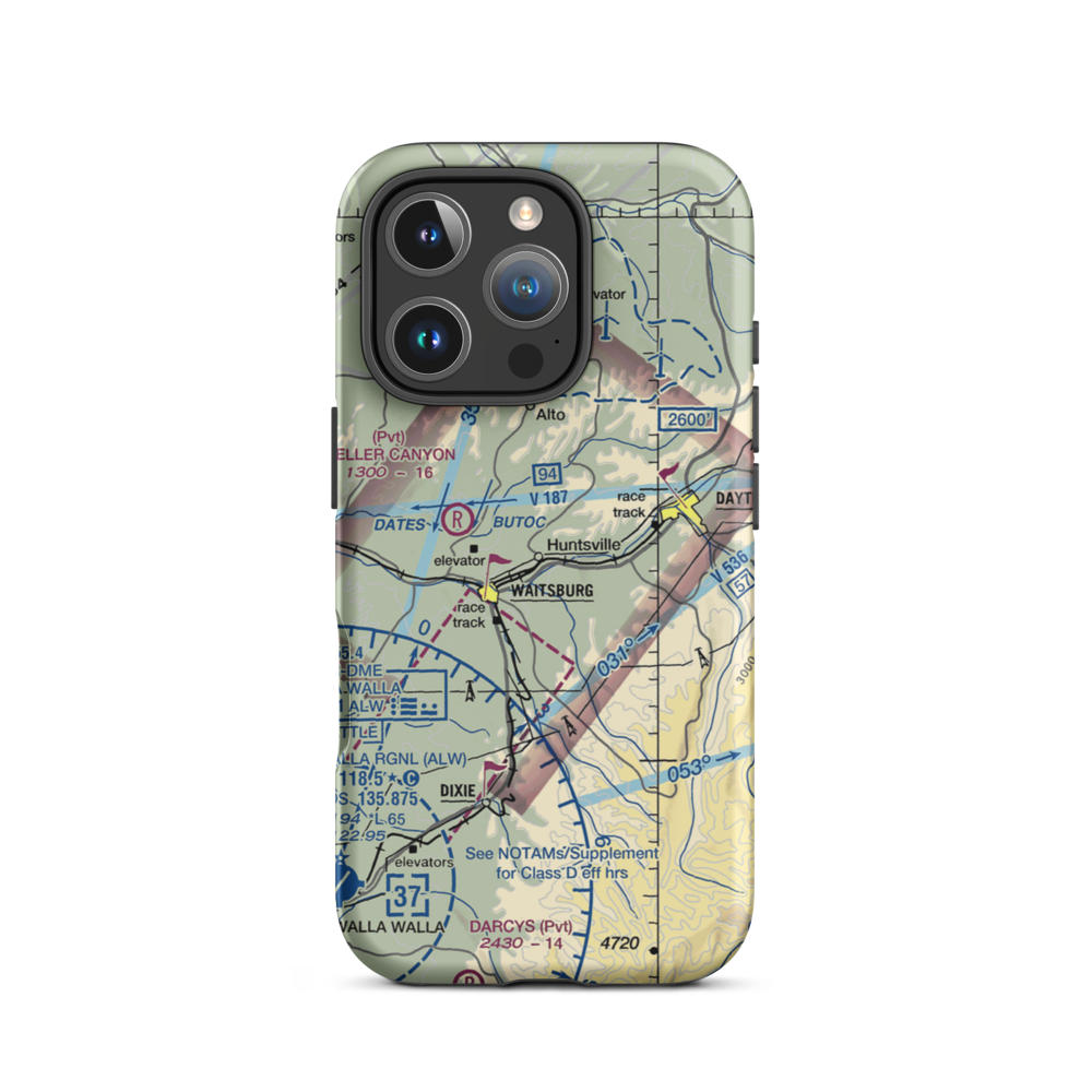 Touchet Valley Airport (2WA9) VFR Sectional  Tough iPhone Case iPhone 16 Pro model shown