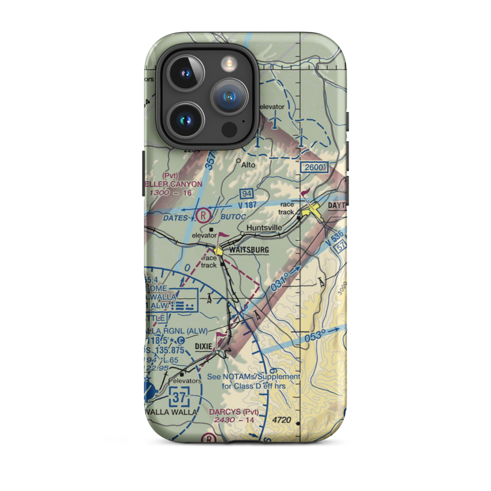 Touchet Valley Airport (2WA9) VFR Sectional  Tough iPhone Case iPhone 16 Pro Max model shown
