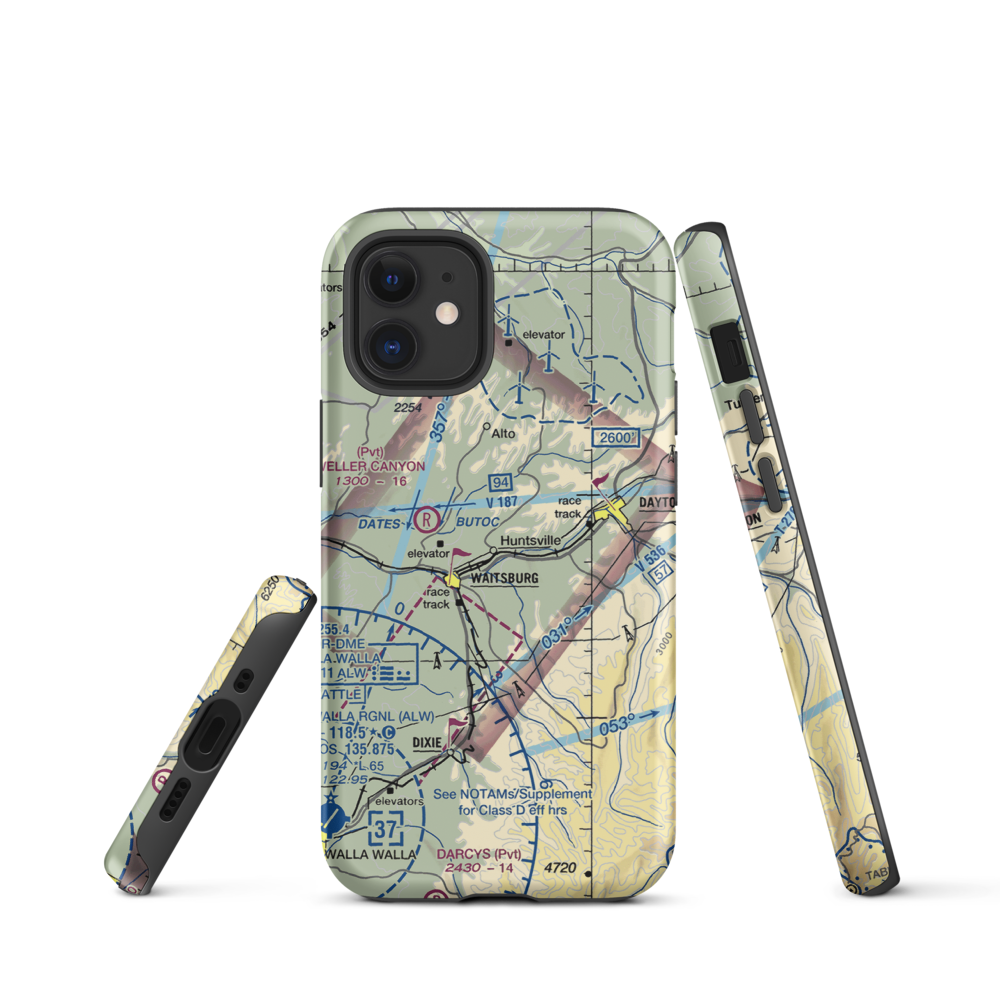 Touchet Valley Airport (2WA9) VFR Sectional  Tough iPhone Case iPhone 12 mini model shown