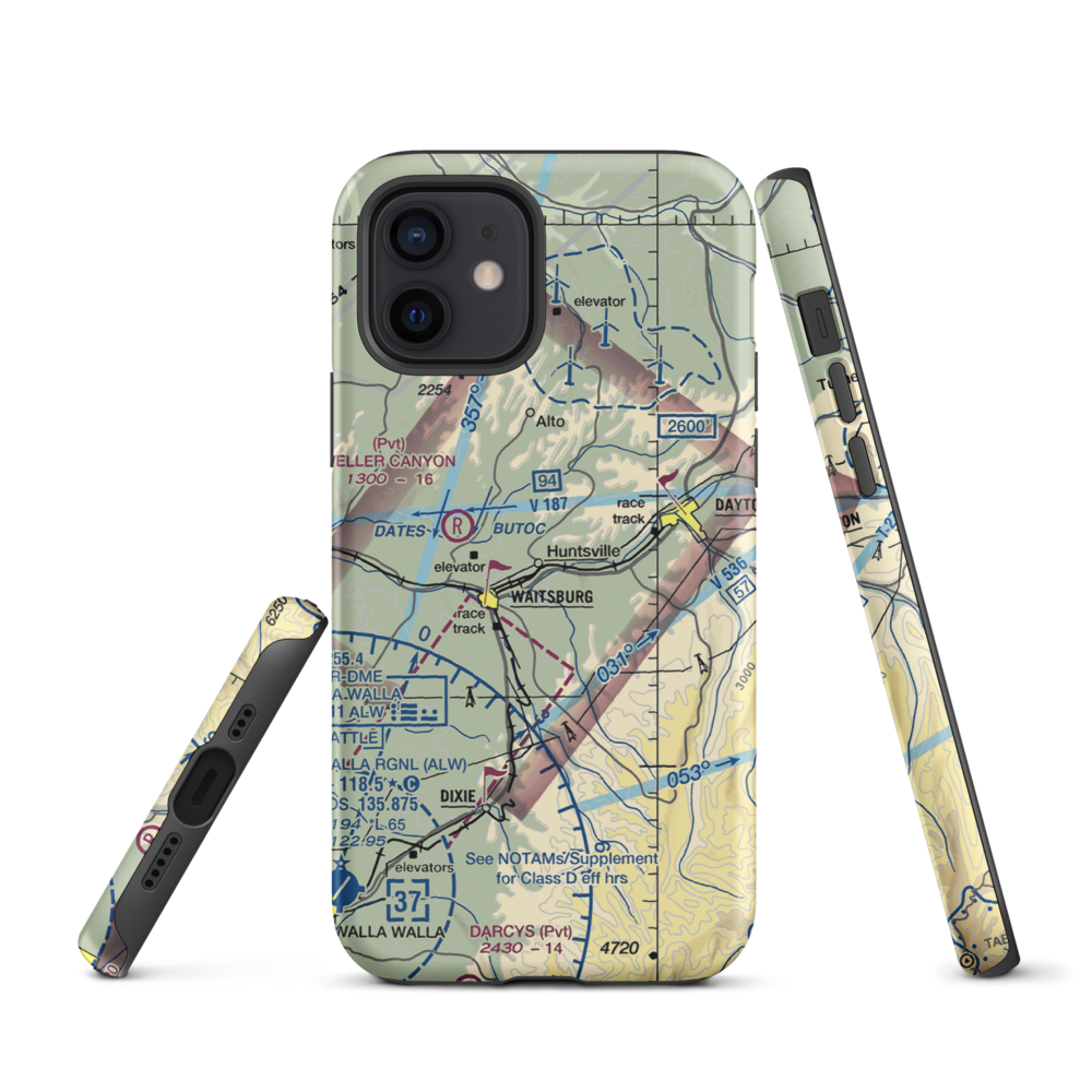 Touchet Valley Airport (2WA9) VFR Sectional  Tough iPhone Case iPhone 12 model shown