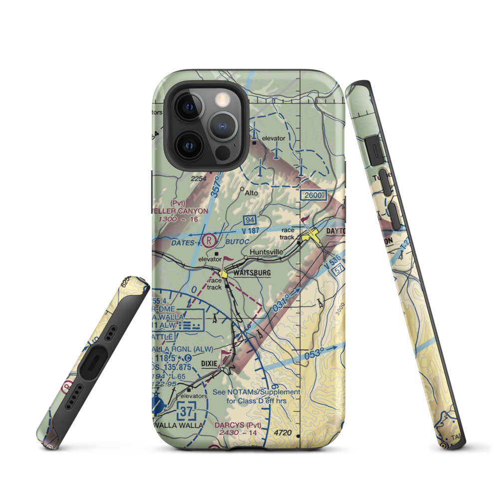 Touchet Valley Airport (2WA9) VFR Sectional  Tough iPhone Case iPhone 12 Pro model shown