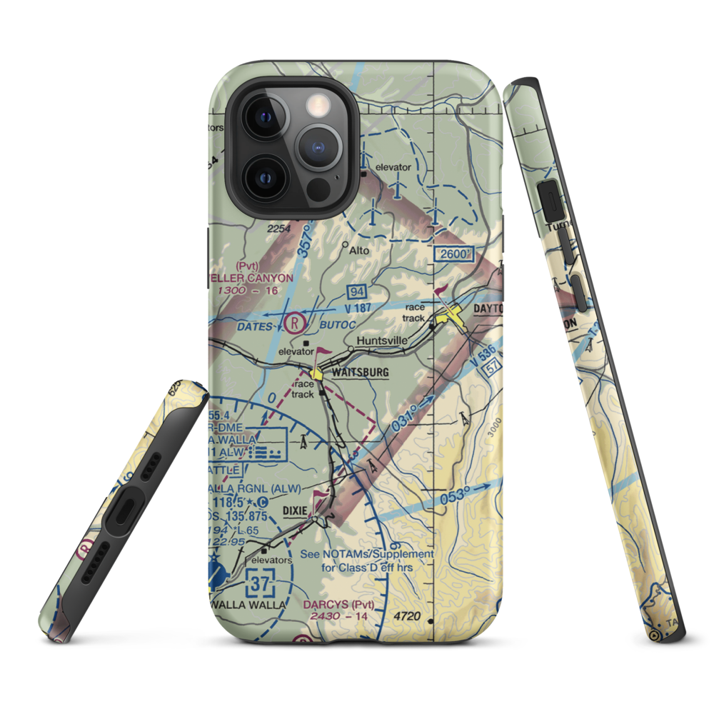 Touchet Valley Airport (2WA9) VFR Sectional  Tough iPhone Case iPhone 12 Pro Max model shown