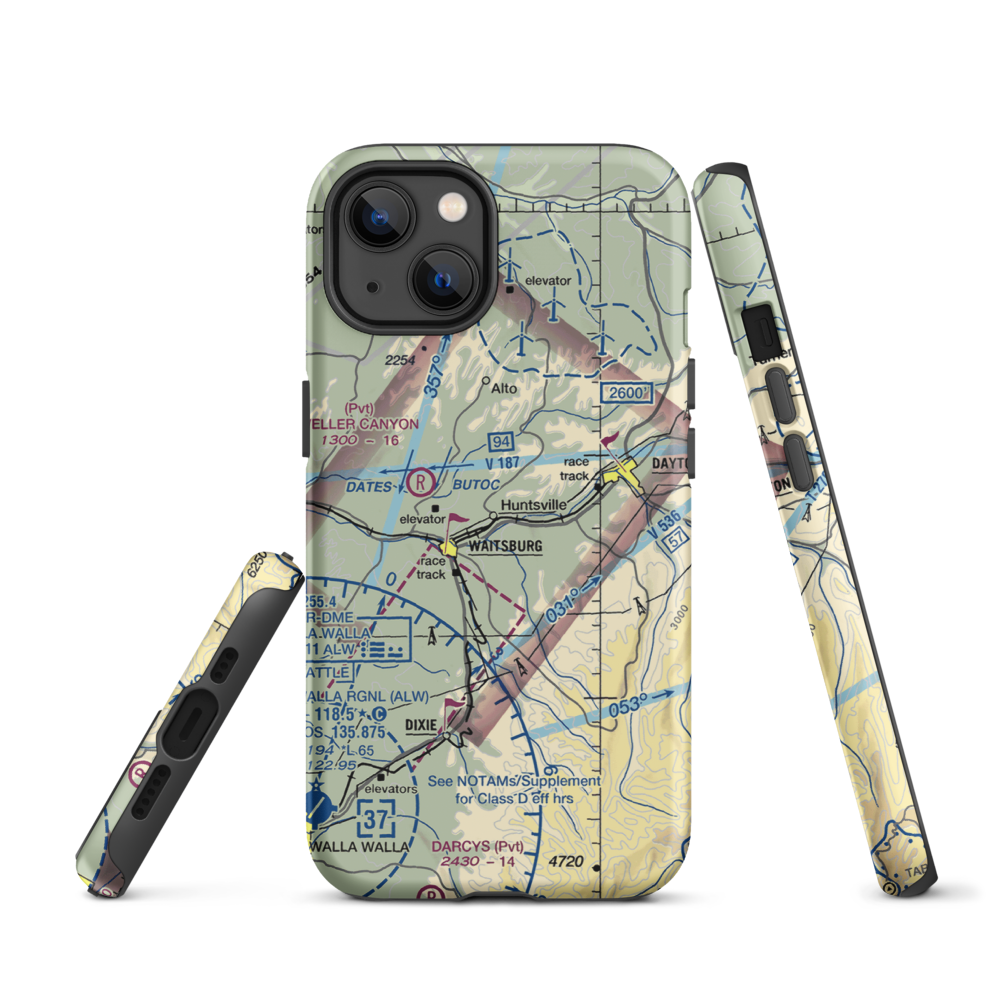 Touchet Valley Airport (2WA9) VFR Sectional  Tough iPhone Case iPhone 13 model shown