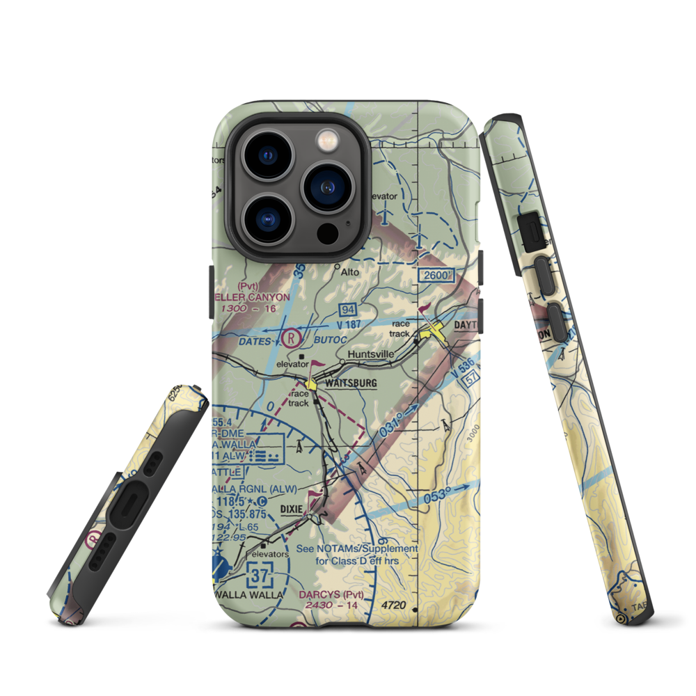 Touchet Valley Airport (2WA9) VFR Sectional  Tough iPhone Case iPhone 13 Pro model shown
