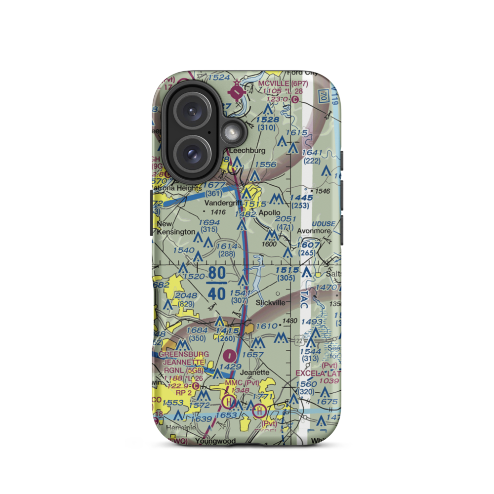 Tower Airfield (6PA1) VFR Sectional  Tough iPhone Case iPhone 16 model shown