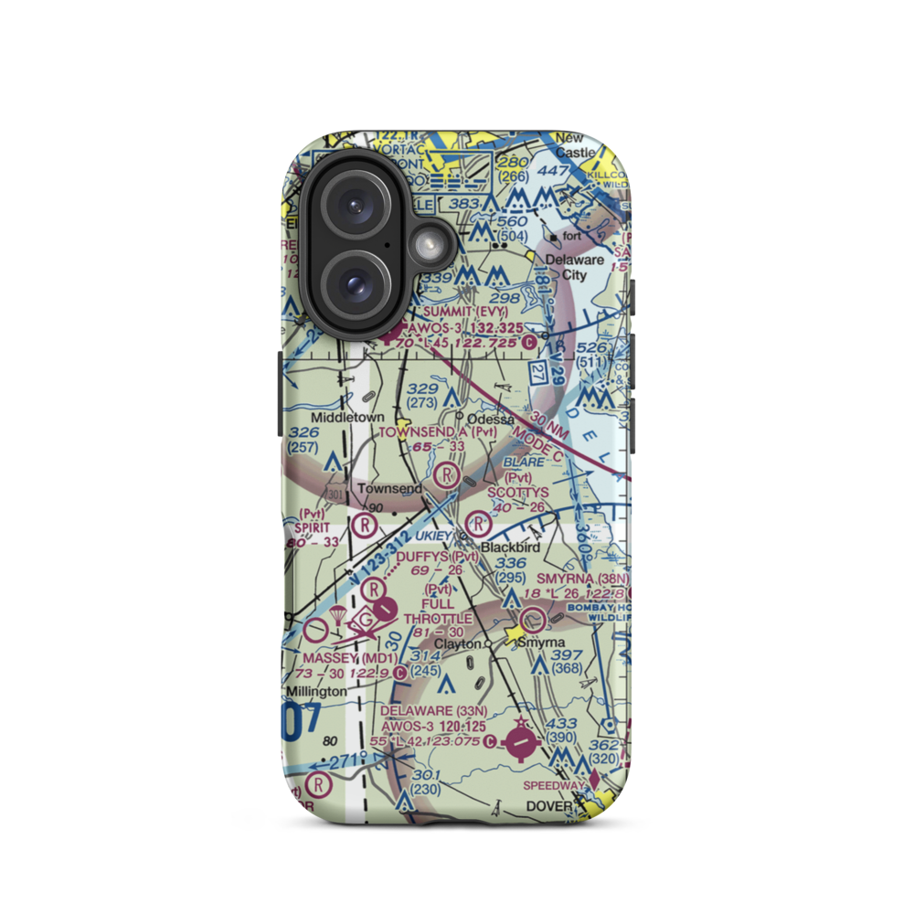 Townsend A Airport (DE34) VFR Sectional  Tough iPhone Case iPhone 16 model shown